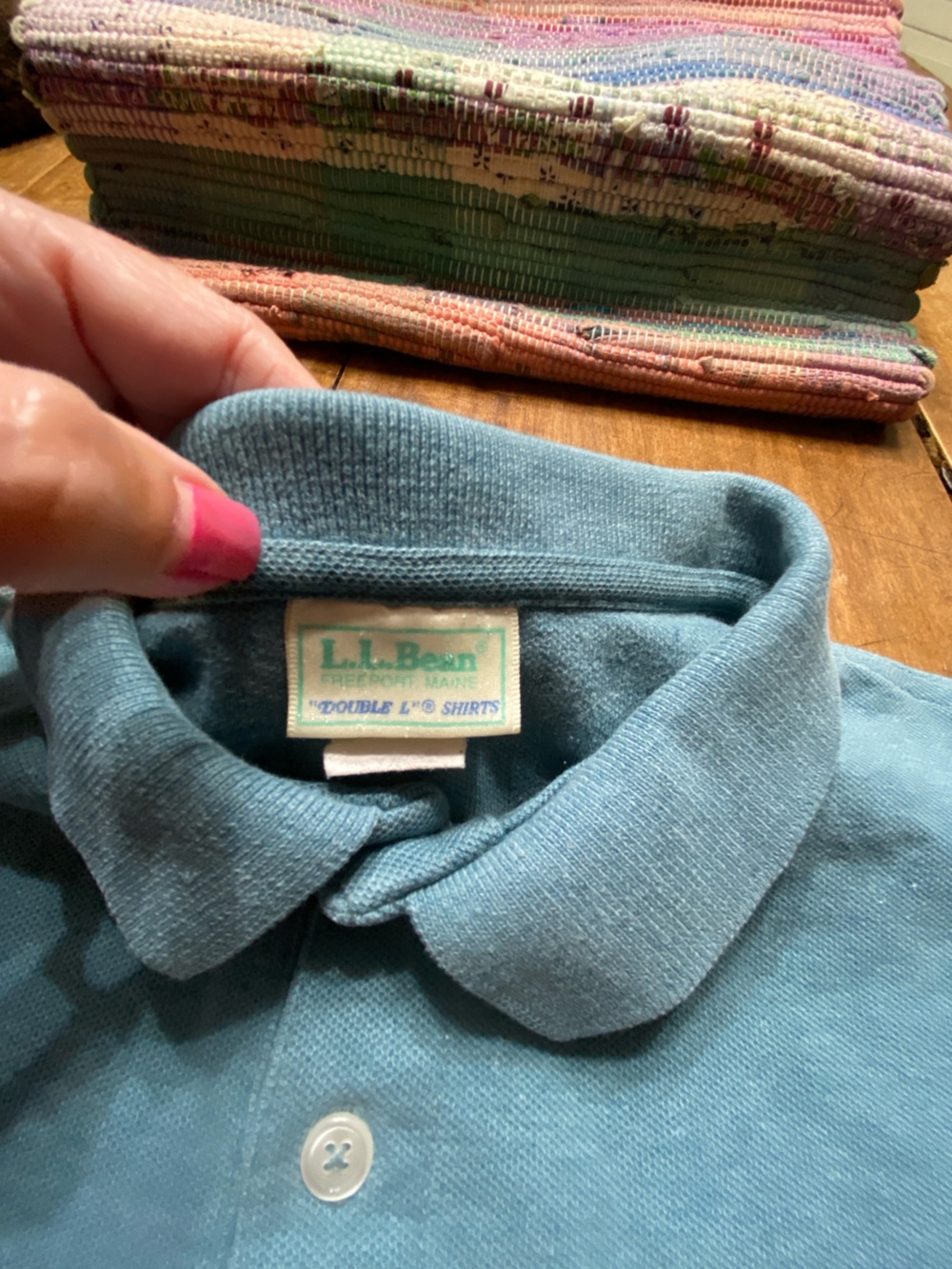L.L. Bean Vintage 90’s Double L Polo Shirt XL Tall Blue MADE IN USA